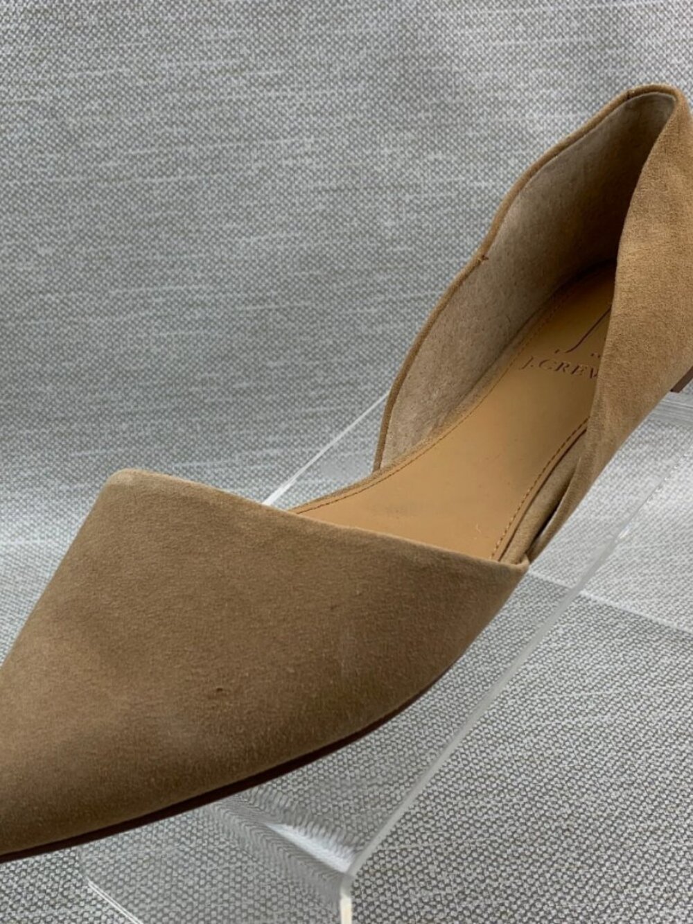 J. Crew Suede Pointed D'Orsay Flats in Tan NEVER WORN